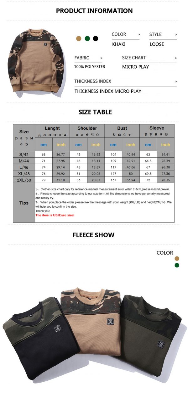 sweatshirts size chart